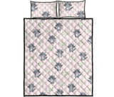 cute raccoons leaves pattern Quilt Bed Set