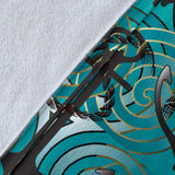 Anchor Nautical Green Background Premium Blanket