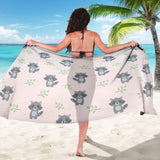 Cute Raccoons Leaves Pattern Sarong