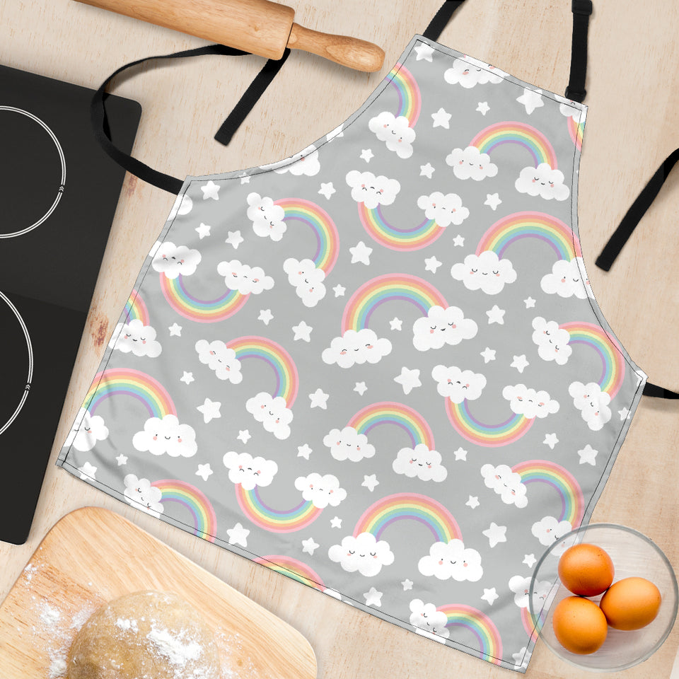 Cute Rainbow Clound Star Pattern Adjustable Apron