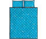 Airplane destinations blue background Quilt Bed Set