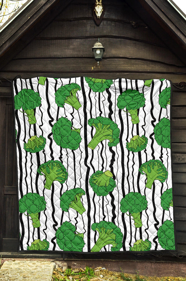 Cool Broccoli Pattern Premium Quilt