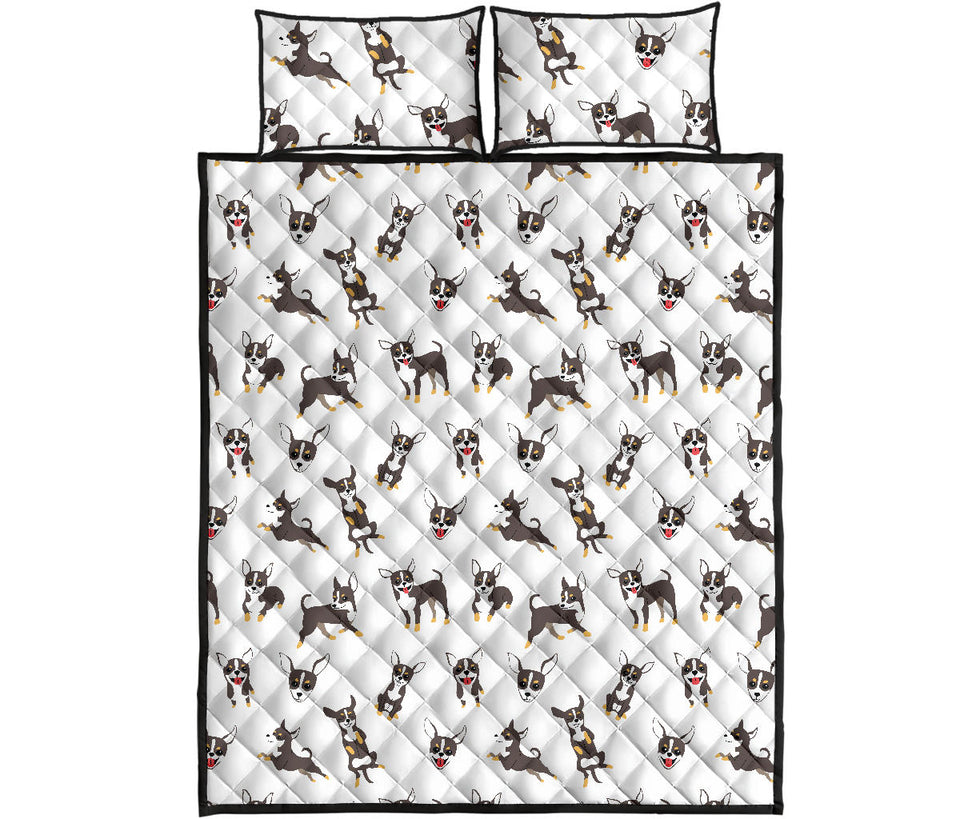 Chihuahua dog pattern Quilt Bed Set