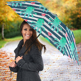 Cute Octopuses Heart Striped Background Umbrella