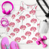 Pink lotus waterlily pattern Women Racerback Tank Top