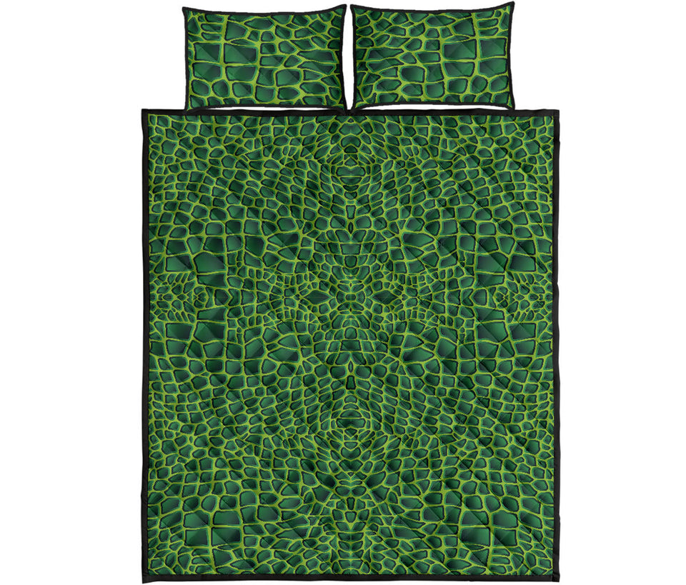Crocodile Skin Printed Quilt Bed Set