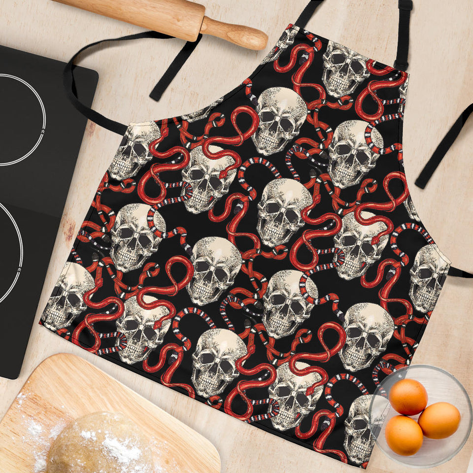 Red Snake Skull Pattern Adjustable Apron
