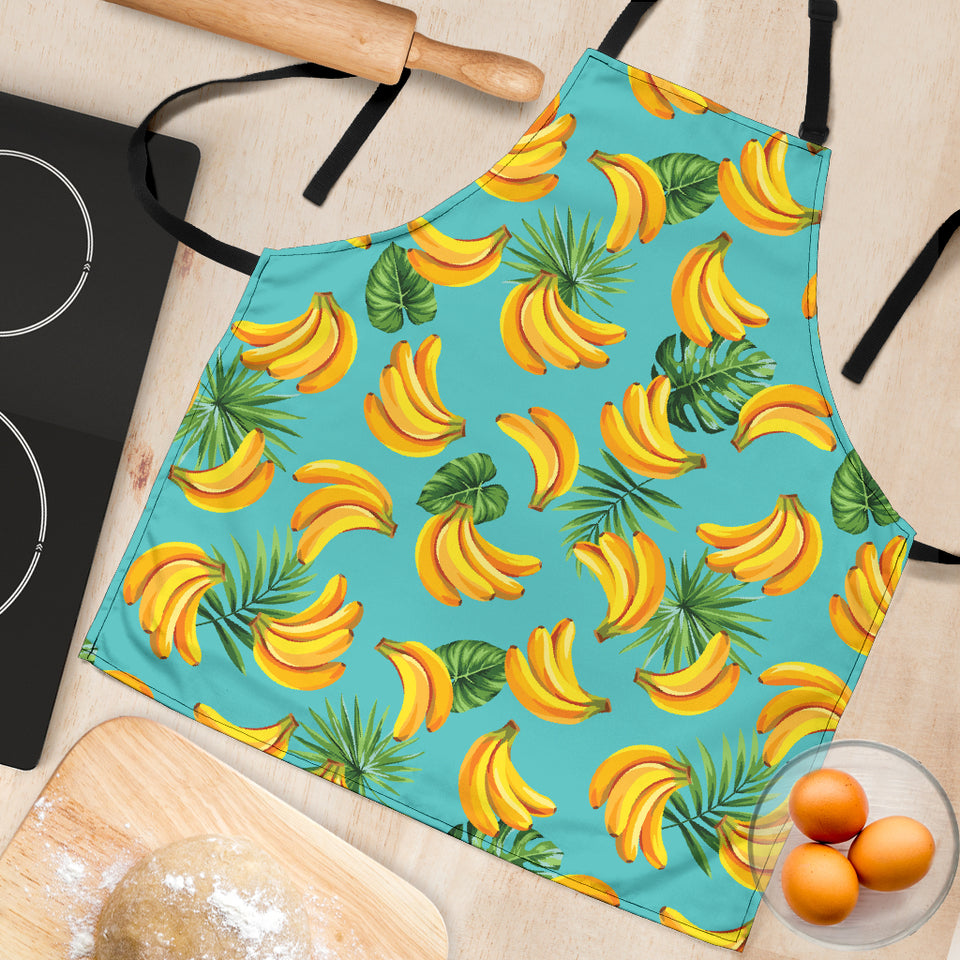 Banana Palm Leaves Pattern Background Adjustable Apron