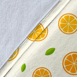 Oranges Leaves Pattern Premium Blanket