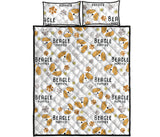 Cute beagle dog pattern background Quilt Bed Set