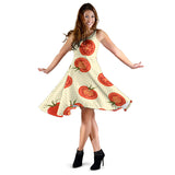 Tomato Dot Background Sleeveless Midi Dress