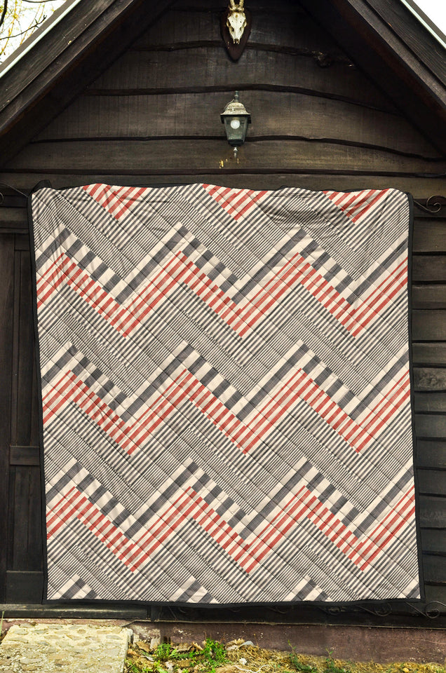 Zigzag Chevron Striped Pattern Premium Quilt