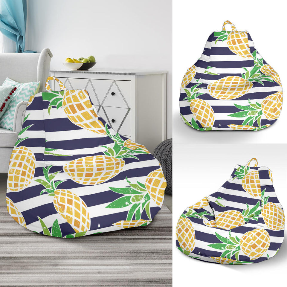 Pineapples Pattern Striped Background Bean Bag Cover