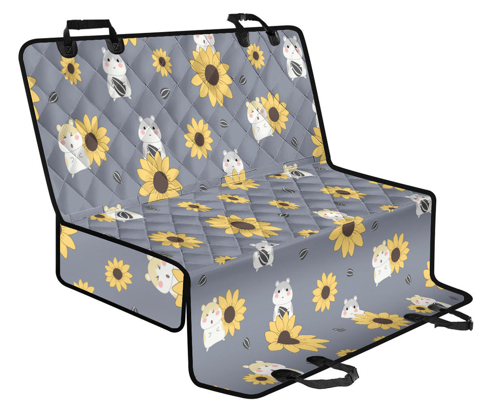 Cute Hamster Sunflower Pattern Background Dog Car Seat Covers