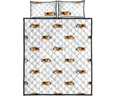 Cute beagle dog sleeping pattern Quilt Bed Set