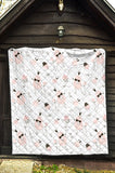 Poodle Dog Rose Cake Pattern Premium Quilt