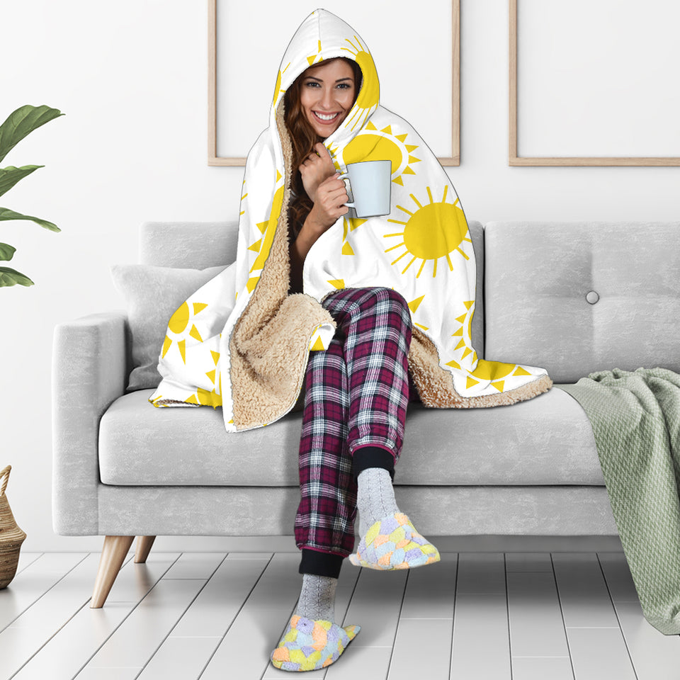 Sun Pattern Hooded Blanket