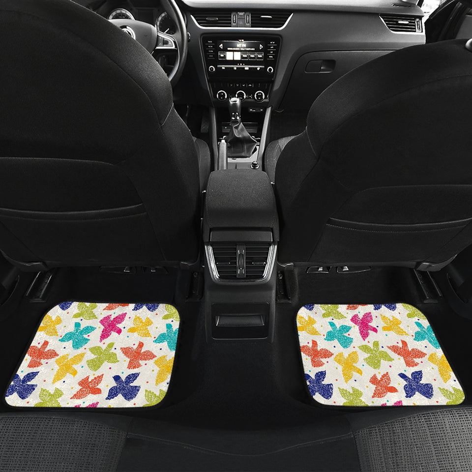 Pigeon Pattern Print Design 01 Front and Back Car Mats