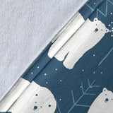 Polar Bear Mother Her Child Pattern Premium Blanket