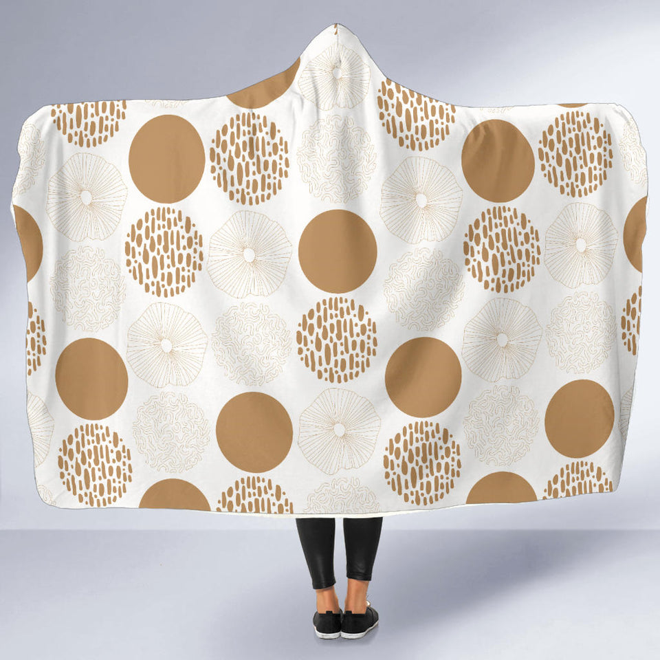Gold Texture Mushroom Pattern Hooded Blanket