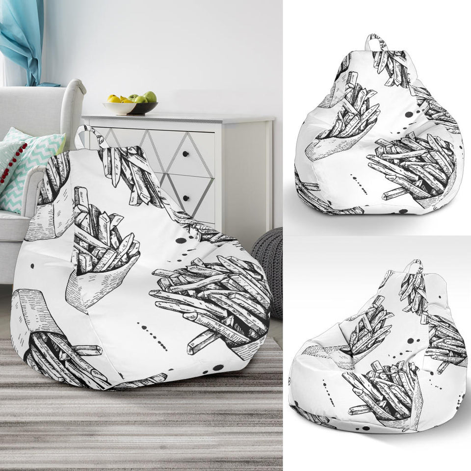 Hand Drawn French Fries Pattern Bean Bag Cover