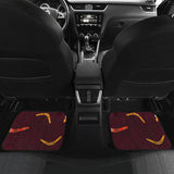 Boomerang Australian Aboriginal Ornament Circle Black Background Front And Back Car Mats