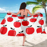 Red Apples White Background Sarong