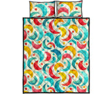 Colorful moon pattern Quilt Bed Set