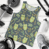 Cute owls leaves pattern Men Tank Top