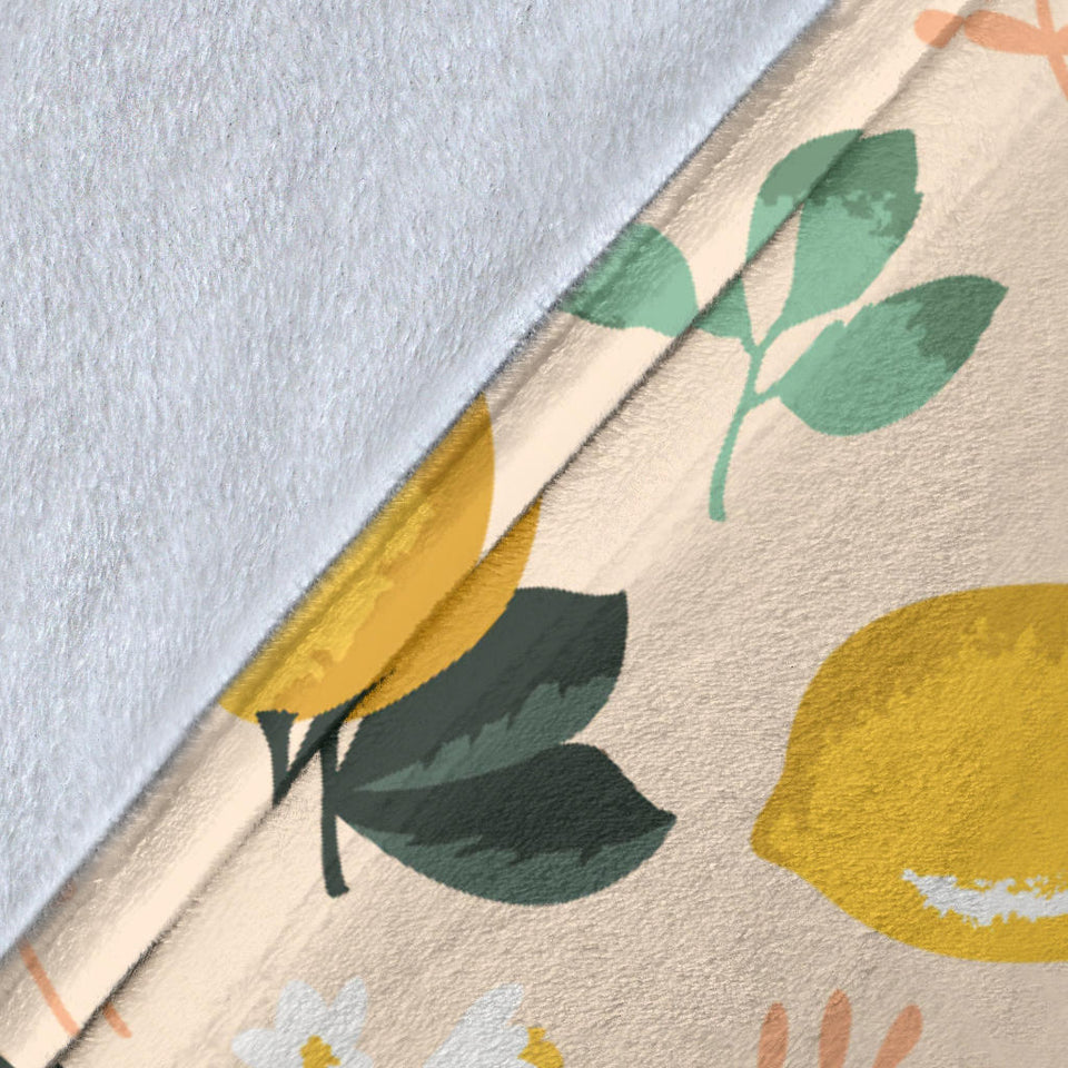 Lemon Flower Leave Pattern Premium Blanket