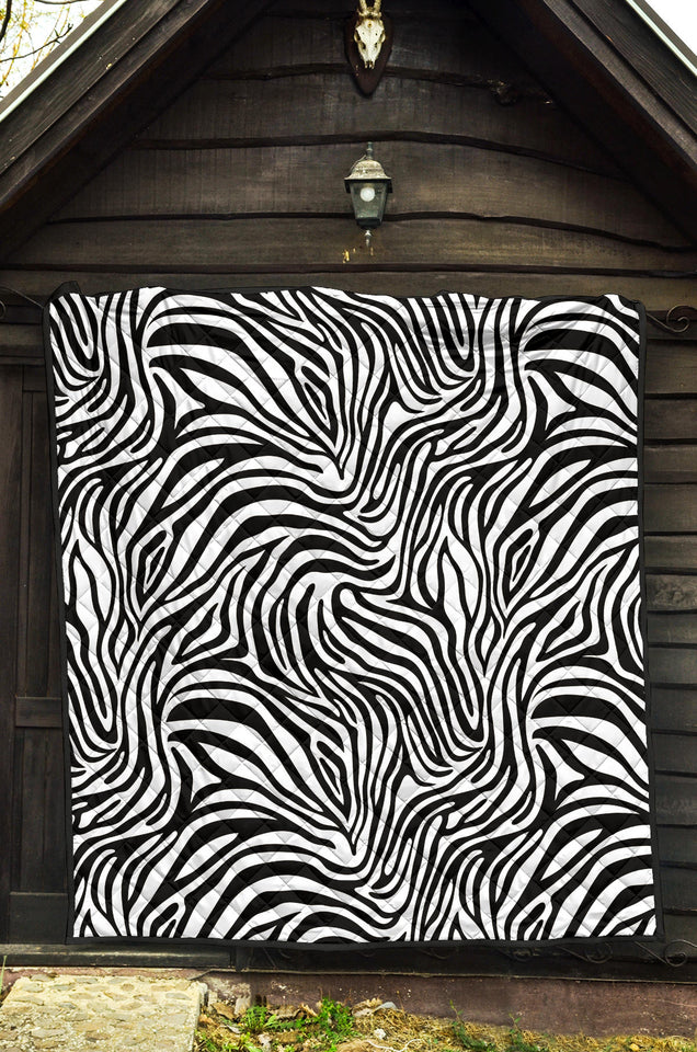Zebra Skin Pattern Premium Quilt
