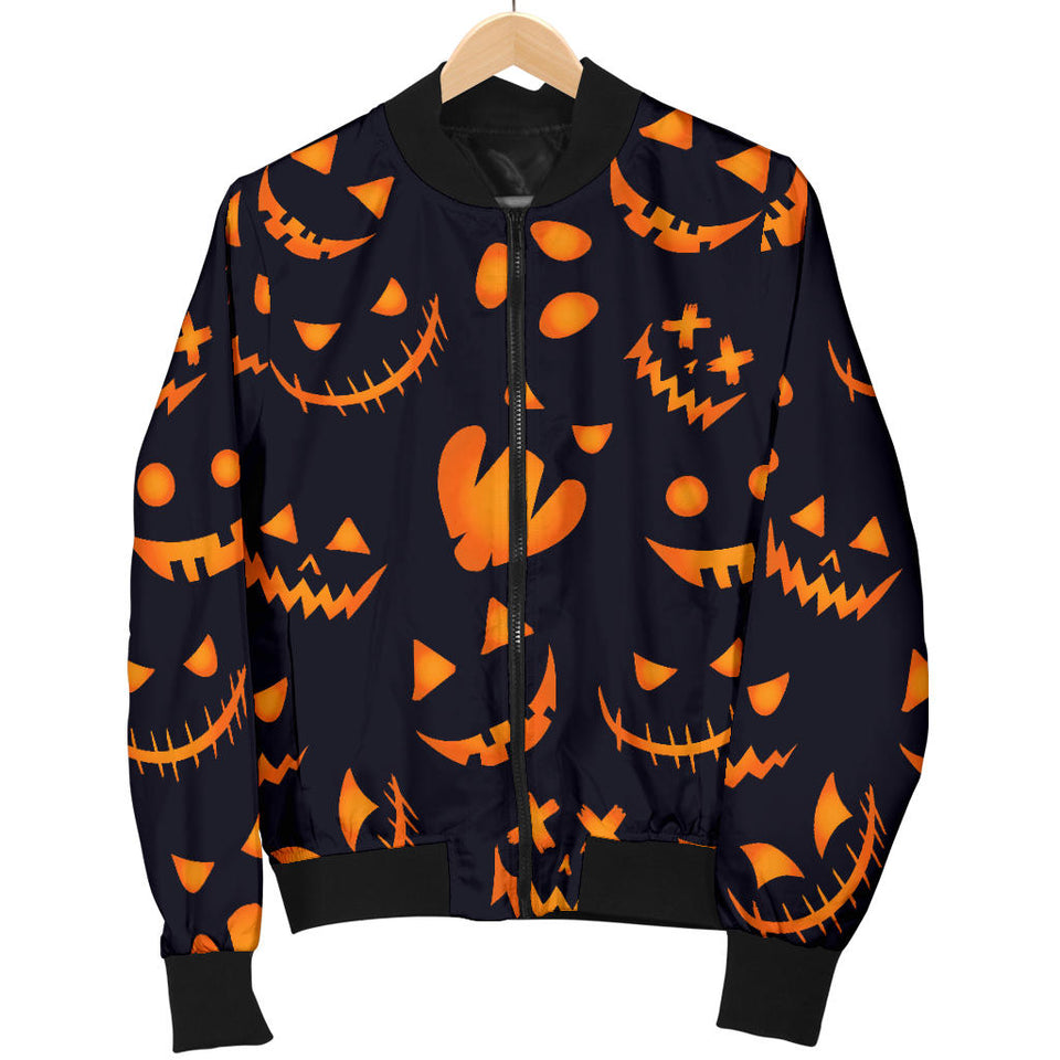 Halloween Pattern Pumpkin Background Women'S Bomber Jacket