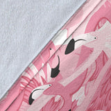 Pink Flamingos Pattern Background Premium Blanket