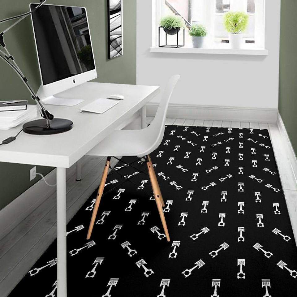 Engine Piston Black Theme Pattern Print Design 03 Area Rug