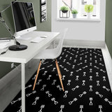 Engine Piston Black Theme Pattern Print Design 03 Area Rug