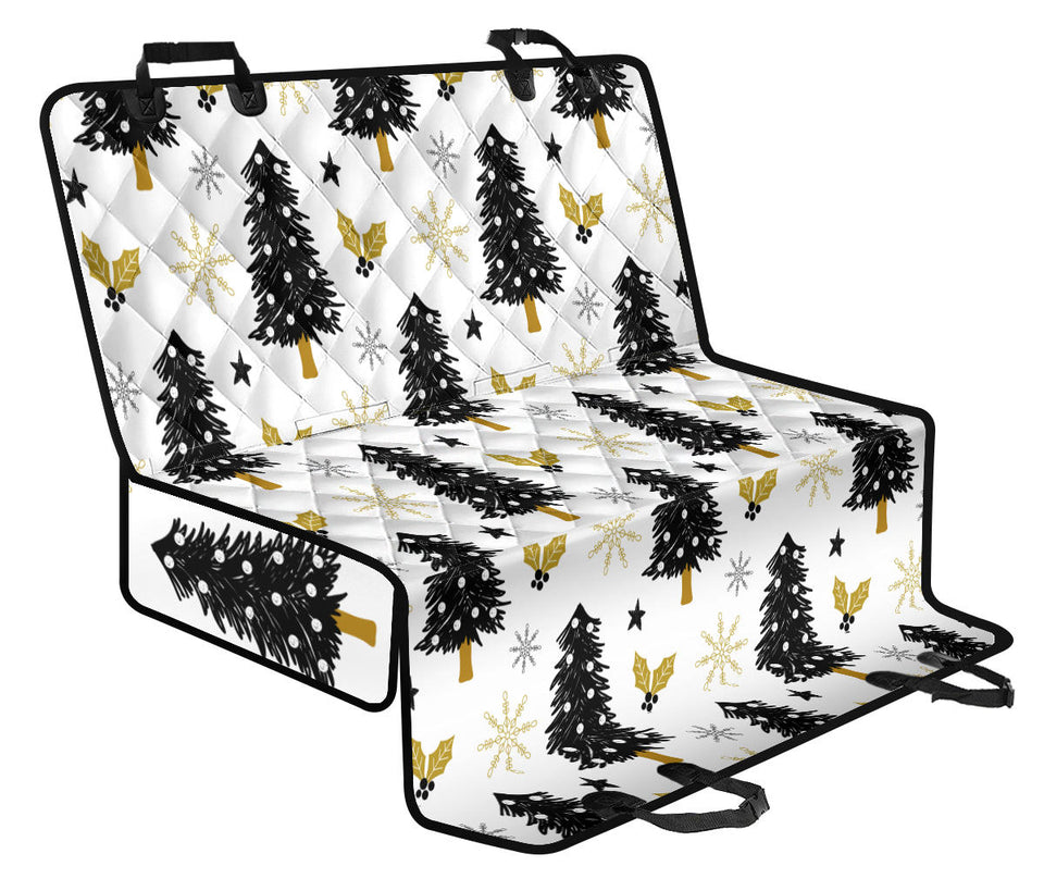 Christmas Tree Holly Snow Star Pattern Dog Car Seat Covers