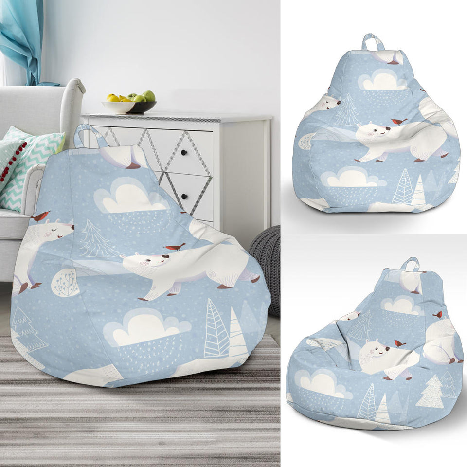 Cute Polar Bears Christmas Decoration Pattern Bean Bag Cover