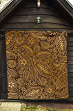 Cocoa Beans Tribal Polynesian Pattern Background Premium Quilt