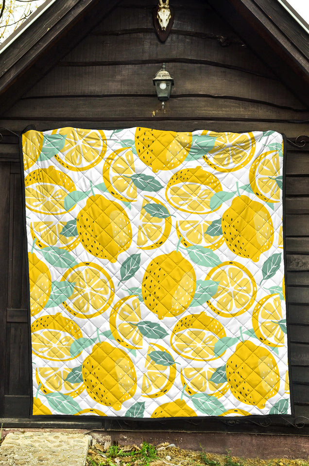 Lemon Design Pattern Premium Quilt