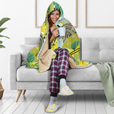 Hand Drawn Windmill Pattern Hooded Blanket