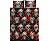 Red snake skull pattern Quilt Bed Set