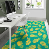 Pineapples Pattern Green Background Area Rug
