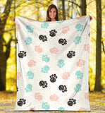 Dog Paws Pattern Print Design 04 Premium Blanket