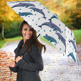 Dolphins Pattern Dotted Background Umbrella