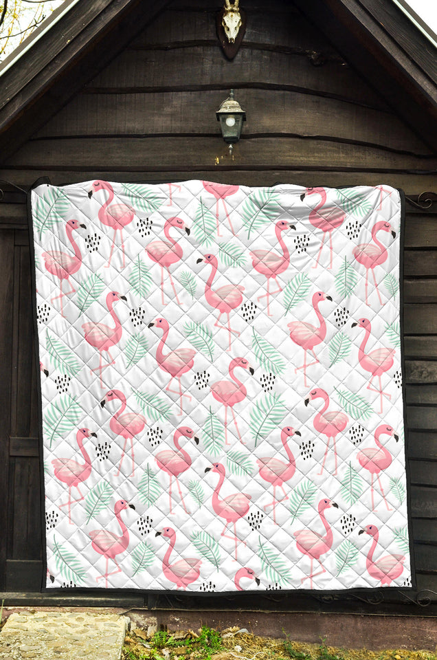 Cute Flamingo Pattern Premium Quilt