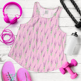 Lavender pattern pink background Women Racerback Tank Top