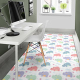 Hippopotamus Pattern Print Design 03 Area Rug