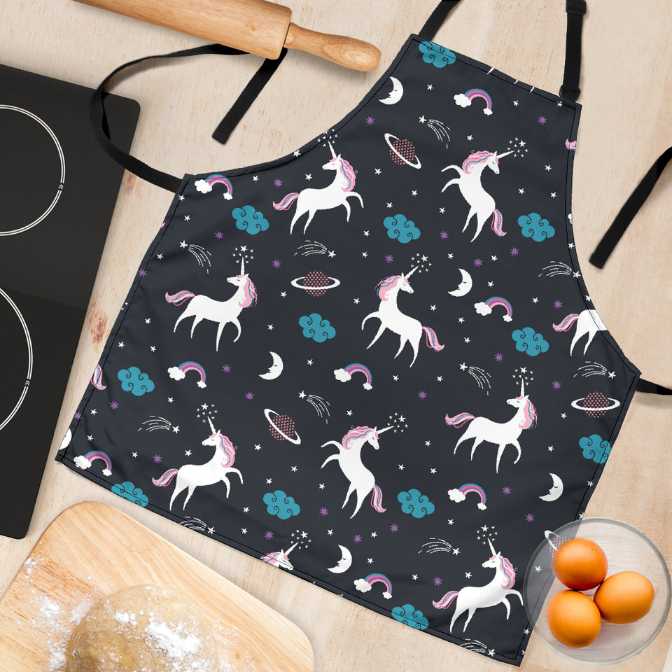 Unicorn Rainbows Moon Clound Star Pattern Adjustable Apron