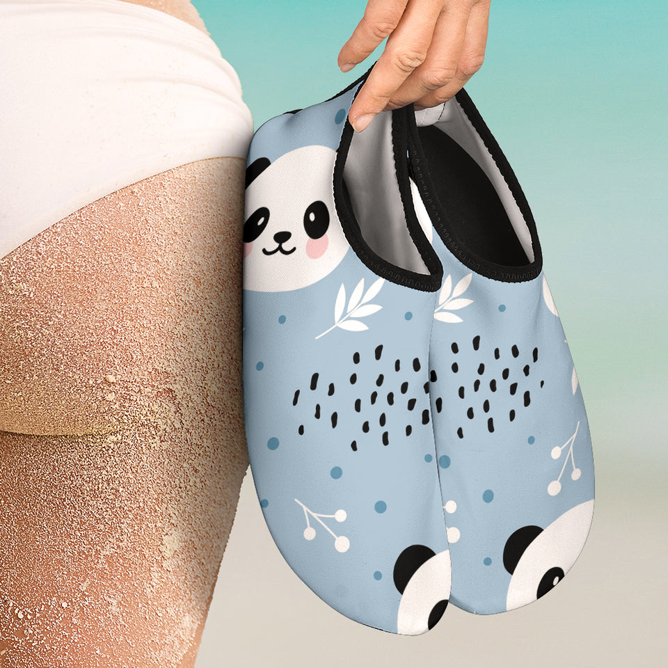 Cute Panda Pattern Aqua Shoes