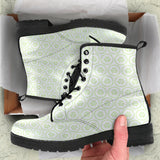 Cucumber Pattern Background Leather Boots
